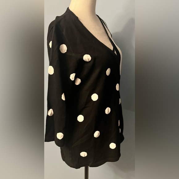 Nygard Black/Cream Top in Pokadots and Stripes!! So Much Fun To Wear!! - Picture 10 of 10